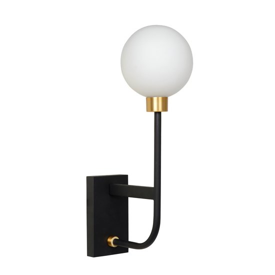 Aplique de pared clásico esférico negro G9 IP44 baño grande