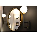 Aplique de pared clásico esférico negro G9 IP44 baño grande
