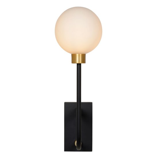 Classic spherical black wall lamp G9 IP44 bathroom large