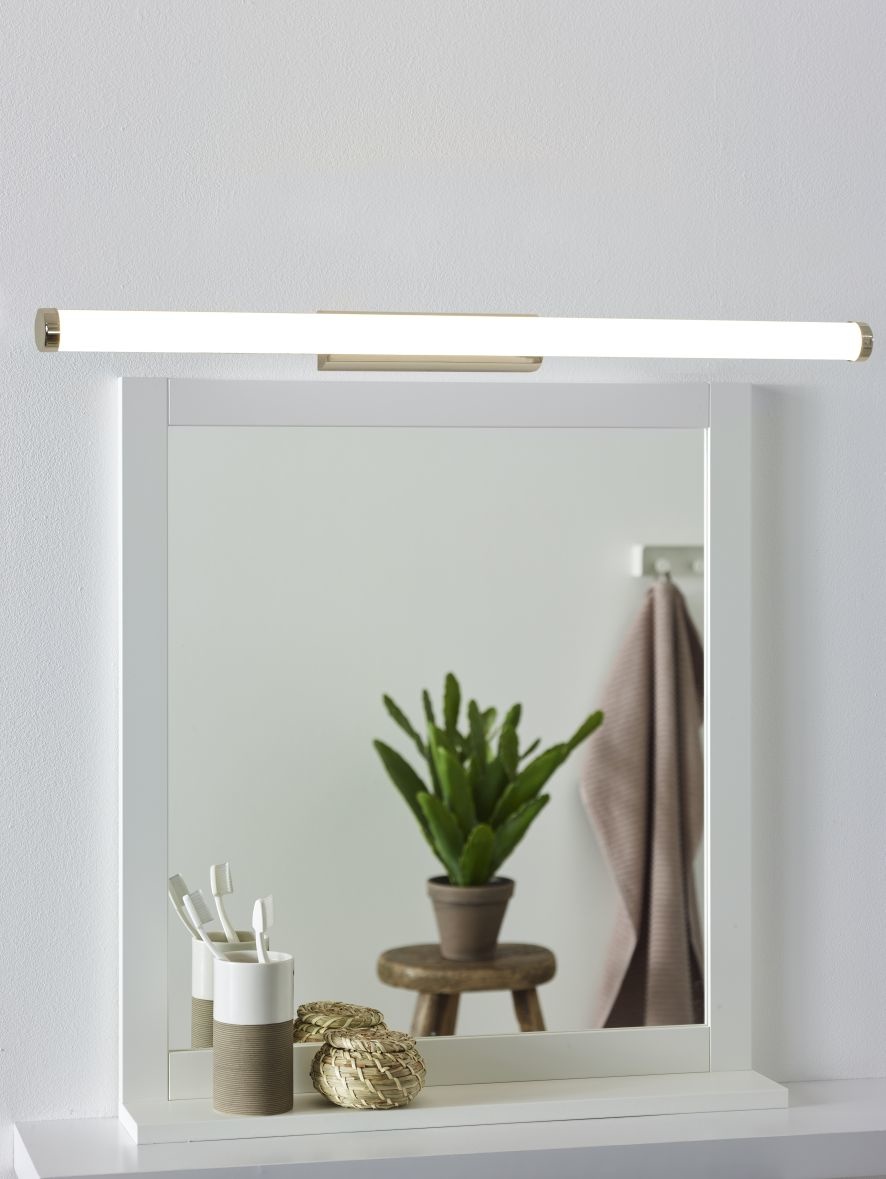 lampe à miroir, grand miroir, applique salle de bain chrome blanc en  céramique