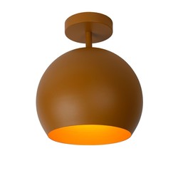 Cute spherical ocher yellow ceiling lamp 25 cm E27