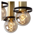 Ceiling lamp round 30cm black and brass 3xE27