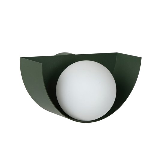 Trendy halfronde groene wandlamp G9
