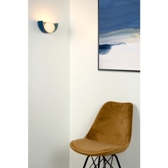 Lámpara de pared Trendy semicircular azul pastel G9