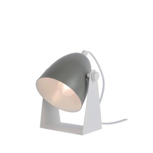Lámpara de sobremesa compacta simple gris 10 cm E14