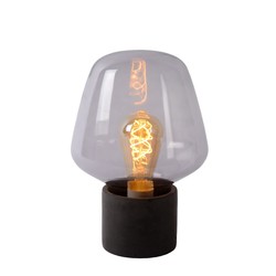 Lampe à poser verre fumé 20 cm noir et fumé E27