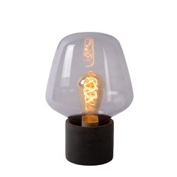 Rauchglas-Tischlampe 20 cm schwarz und fumé E27