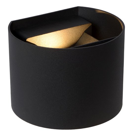 Waterdichte zwarte wandspot rond 7W 2700K IP54