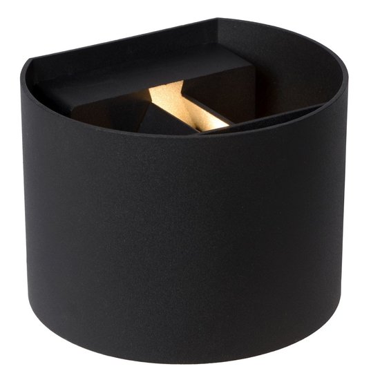 Waterdichte zwarte wandspot rond 7W 2700K IP54