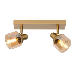 Luxuriöse klassische 2xE14 Deckenlampe in mattem Gold/Messing