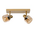 Luxuriöse klassische 2xE14 Deckenlampe in mattem Gold/Messing