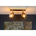 Luxuriöse klassische 2xE14 Deckenlampe in mattem Gold/Messing