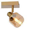 Luxuriöse klassische 2xE14 Deckenlampe in mattem Gold/Messing