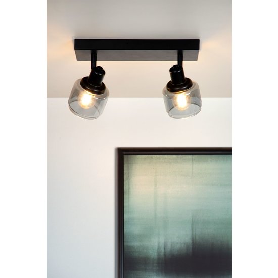 Luxueus klassieke 2xE14 zwarte plafondlamp