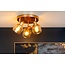 Luxurious classic matt gold/brass ceiling lamp 3xE14 round