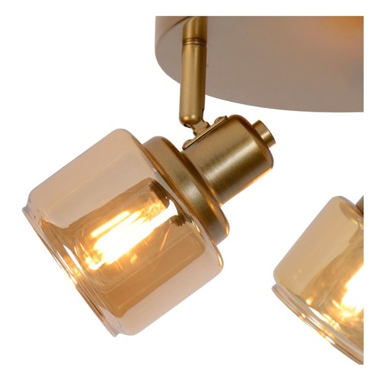 Luxueus klassieke mat goud/messing plafondlamp 3xE14 rond