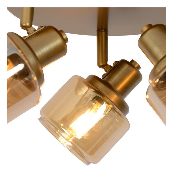 Luxuriöse klassische matte Gold/Messing-Deckenlampe 3xE14 rund