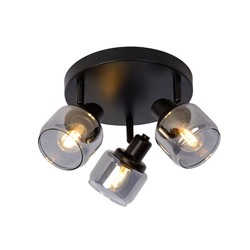 Luxueus klassieke zwarte plafondlamp 3xE14 rond