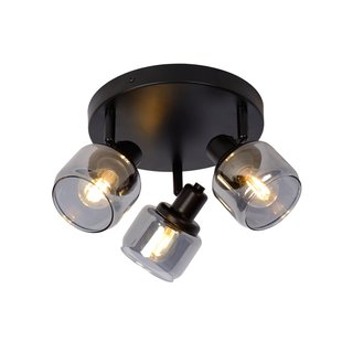 Luxurious classic black ceiling lamp 3xE14 round