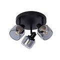 Luxuriöse klassische schwarze Deckenlampe 3xE14 rund