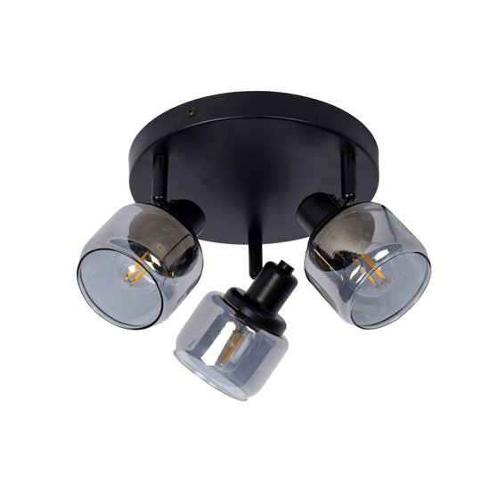 Luxurious classic black ceiling lamp 3xE14 round