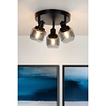 Luxurious classic black ceiling lamp 3xE14 round