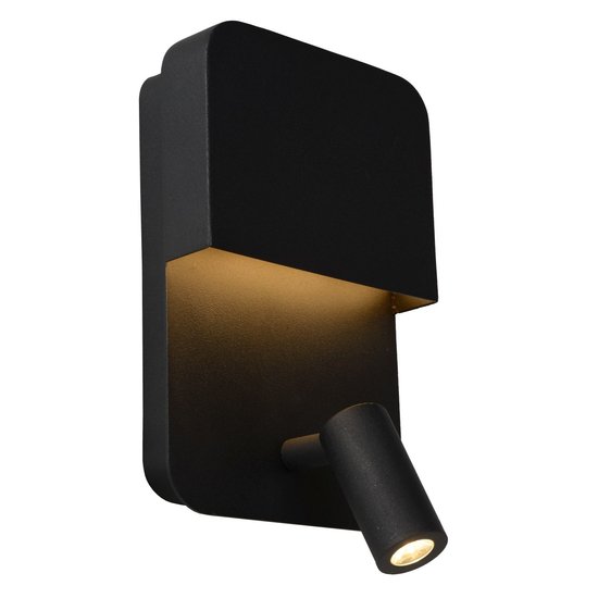 Multifunctional black wall lamp 10W with USB charging point