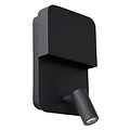 Multifunctional black wall lamp 10W with USB charging point