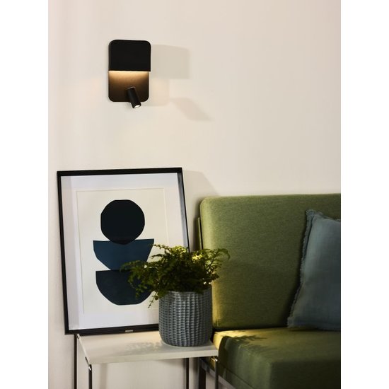 Multifunctional black wall lamp 10W with USB charging point