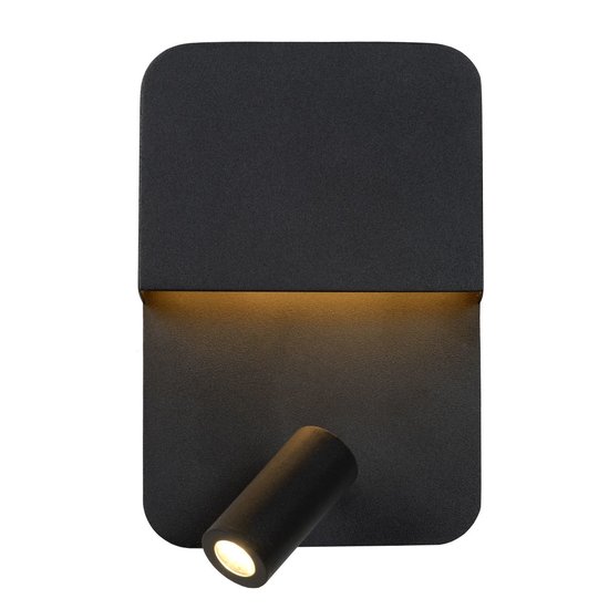 Multifunctional black wall lamp 10W with USB charging point
