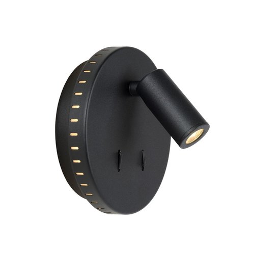 Exceptional rotatable black wall lamp 14 cm 11W 3000K