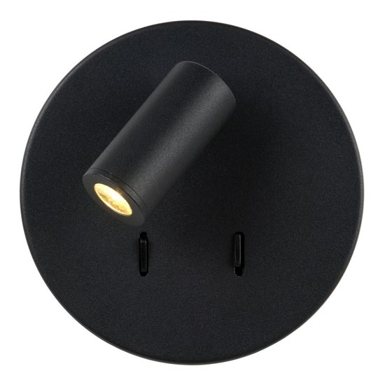 Exceptional rotatable black wall lamp 14 cm 11W 3000K