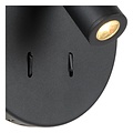 Exceptional rotatable black wall lamp 14 cm 11W 3000K