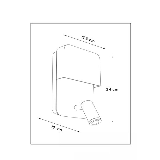 Multifunctional white wall lamp 10W with USB charging point