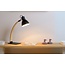 Lampe de bureau courbe scandinave noire et bois E27