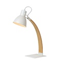 Lampe de bureau scandinave blanche avec bois courbé E27