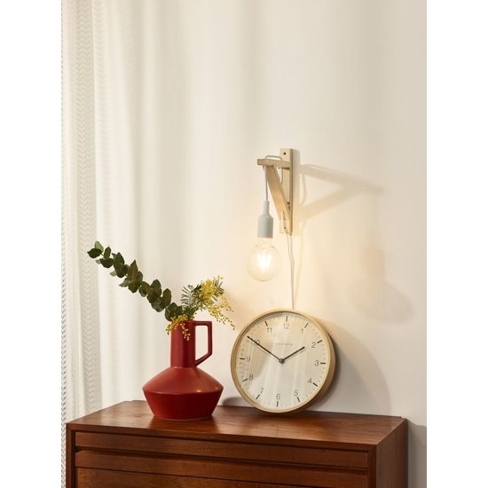 Schlichtes Weiß mit Holzwandleuchte E27