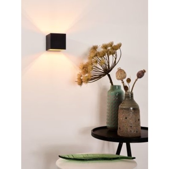 Zwarte stoere kubus wandlamp G9