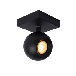 Charming black ceiling spotlight GU10 with LED in sphere