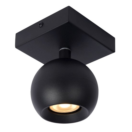 Charming black ceiling spotlight GU10 with LED in sphere