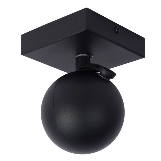 Charming black ceiling spotlight GU10 with LED in sphere