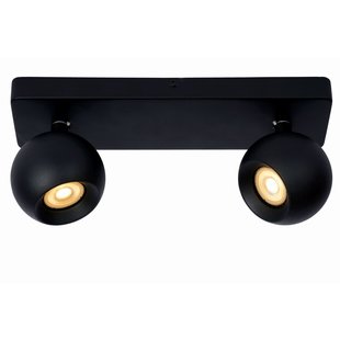 Charming black modern ceiling spotlight 2xGU10 with bulbs