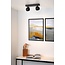 Charmant spot de plafond moderne noir 2xGU10 avec ampoules