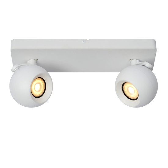 Charming white modern ceiling spotlight 2xGU10 with bulbs