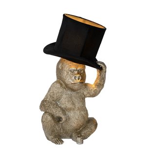 Gorilla schwarze Tischlampe mit Hut 22,5 cm E14