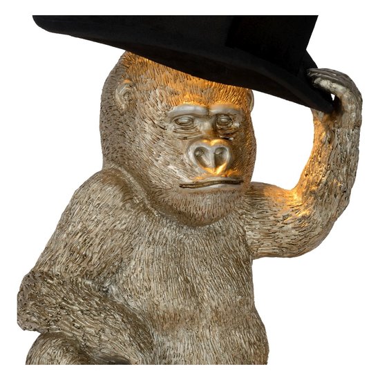 Gorilla black table lamp with hat 22.5 cm E14