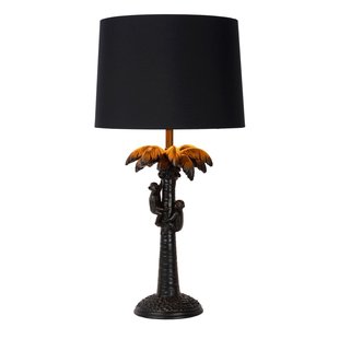 Jungle schwarze Tischlampe mit Schirm 30,5 cm E27