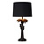 Jungle schwarze Tischlampe mit Schirm 30,5 cm E27