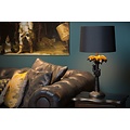 Jungle black table lamp with shade 30.5 cm E27