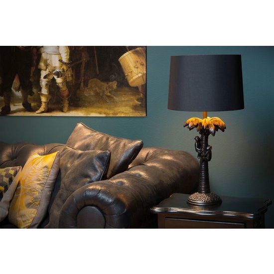 Jungle black table lamp with shade 30.5 cm E27